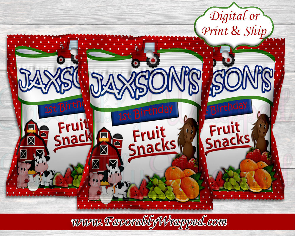 Barnyard Fruit Snacks-Farm Fruit Snack-Farm Birthday-Farm Party-Chip B ...