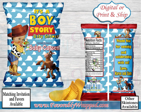 Its a Boy Story Chip Bag-Toy Story Baby Shower Chip Bag -Chip Bag Labels-Toy Story Baby Shower- Chip Bag- Baby Shower-Its a Girl-Its a Boy