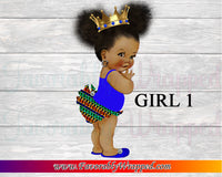 Royal Princess Baby Shower Charger Insert-Baby Shower Charger Insert-Safari Baby Shower-Kente Baby Shower-African Baby Shower