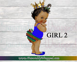Royal Princess Baby Shower Charger Insert-Baby Shower Charger Insert-Safari Baby Shower-Kente Baby Shower-African Baby Shower