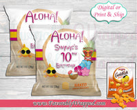 Aloha Goldfish Cracker-Hawaiian Cracker-Luau Party-Aloha Party-Luau Birthday-Hawaiian Birthday Party-Tropical Birthday-Tropical Party