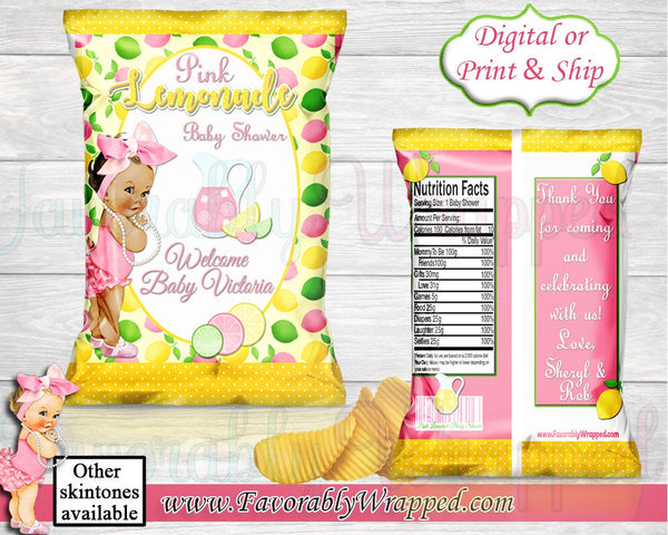 Pink Lemonade Chip Bag-Lemonade Chip Bag-Pink Lemonade Baby Shower-Lemonade Birthday-Pink Lemonade Birthday-Lemonade Party