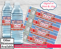 BabyQue Gender Reveal Water Label-BBQ Baby Shower-BabyQue Baby Shower-Baby-Q-BabyQue Water Label-Chip Bag-Favor Bags-Barbeque-Water Labels
