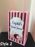 Burgundy and Blush Pink Gift Bag-Burgundy and Pink Bridal Shower Gift Bag
