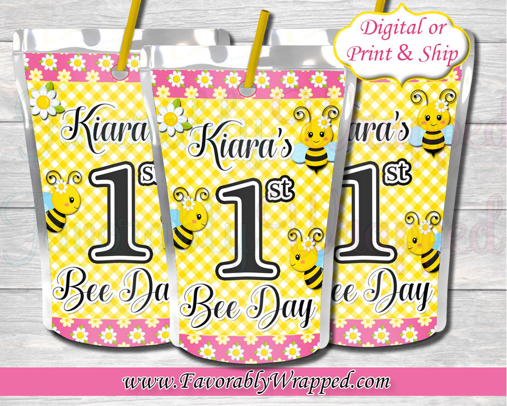 SWHATYW Striscione Happy Bee Day In Iuta Per Festa Di Compleanno A Tema Ape: Ragazza E Bumble Bee - 3
