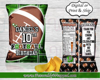 Football Chip Bag-Football Birthday Chip Bag-Football Birthday-Football Party-Football Treat Bag-Football Favors-Footballball Baby Shower