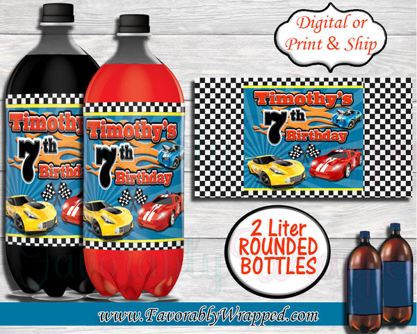Race Car Soda Bottle Labels-Hot Wheels Soda Bottle Label-Race Car Birthday Party-Cars Birthday-Hot Wheels Birthday-Race Car Decorations