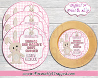 Bunny Charger Inserts-Rabbit Charger Insert-Bunny Birthday-Paper Plate Inserts-Bunny Baby Shower-Rabbit Baby Shower-Menu