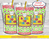 Back to School Juice Label-Student Gifts-Teachers Gifts-Capri Sun Label-First Day of School-Digital-Instant Download