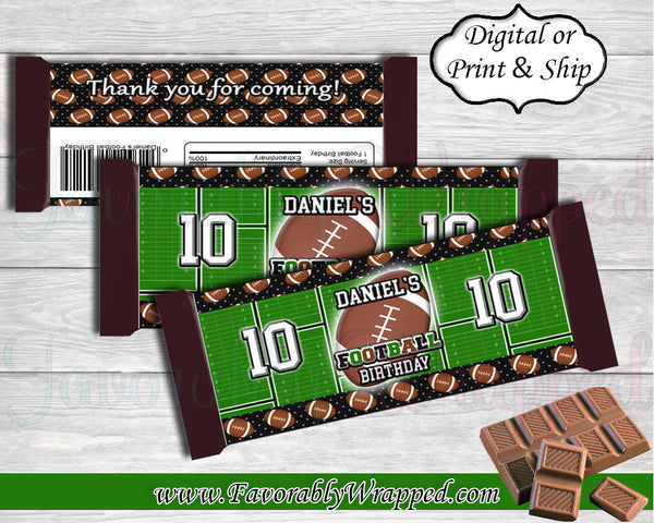 Football Hershey Bar Wrapper-Hershey Bar Wrapper-Football Birthday-Football Party-Football-Football Baby Shower-Football Candy Bar Wrapper