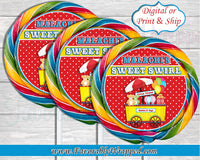 Circus Swirl Pop Lollipop Labels-Carnival Lollipop Labels-Carnival Birthday-Circus Party-Circus Birthday-Lollipop Labels-Circus Party Favors