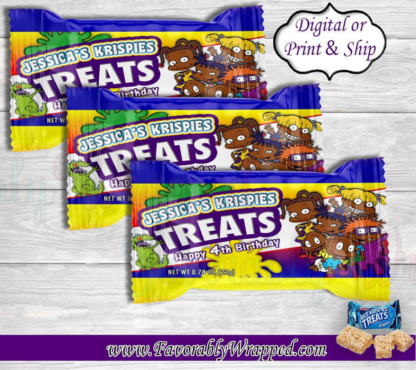 Rugrats Rice Krispies Wrappers-Rugrats Baby Shower Rice Krispies Wrapper-Rice Krispies Treats Wrapper-Rugrats Birthday Party-Rugrats