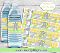 Elephant Water Label-Our Little Peanut Baby Shower-Elephant Gender Reveal-Elephant Baby Shower-It's a Boy-Its a Girl-Water Labels