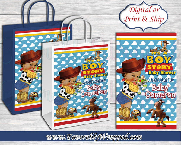 Its a Boy Story Gift Bag-Toy Story Baby Shower Gift Bag Labels -Gift Bag Labels-Toy Story Baby Shower-Baby Shower-It's a Boy-Its a Girl