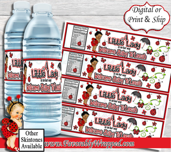 Ladybug Baby Shower Water Labels-Ladybug Baby Shower Water Bottle Label-Lady Bug Baby Shower-Water Labels-Ladybug Birthday-Ladybug 1st Birthday
