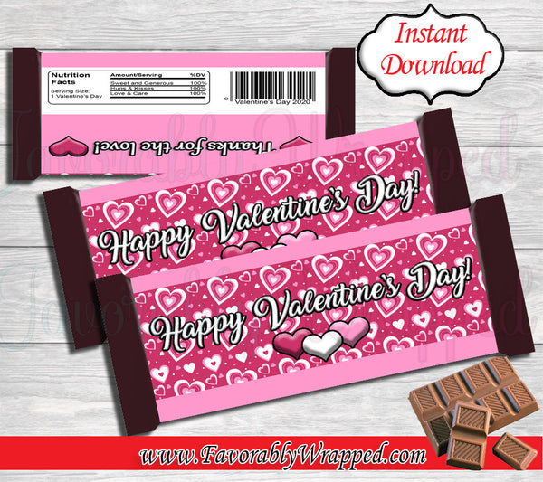 Valentine's Day Hershey Bar Wrapper-Valentines Chocolate Candy Bar-Valentines Candy Bar-Valentine's Day Chip Bag-Instant Download-Digital