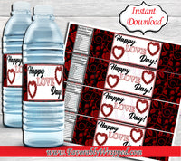 Valentine's Day Water Label-Valentines Water Label-Valentine's Day Chip Bag-Instant Download-Digital-Water Bottle Label