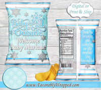 Baby Its Cold Outside Chip Bag-Baby Its Cold Outside Baby Shower-Snowflake Chip Bag-Snowflake Treat Bag-Oh Baby Its Cold Outside Chip Bag