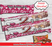 Valentine's Day Twix Wrapper-Valentines Chocolate Candy Bar-Valentines Candy Bar-Valentine's Day Chip Bag-Instant Download-Digital