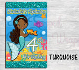 Mermaid Birthday Gift Bag-Mermaid Gift Bag-Gift Bag Labels-African American-Mermaid Birthday-Mermaid Party-Splish Splash Birthday-Favor Bag