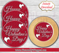 Valentine's Day Charger Insert-Valentines Day Plate Insert-Valentines Day Decor-Valentine-Valentines Day Chip Bag-Instant Download-Digital