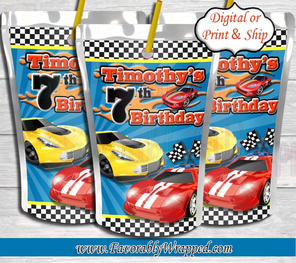 Race Car Capri Sun Juice Label- Hot Wheels Juice Label-Race Car Birthday Party-Cars Juice Label-Hot Wheels Birthday-Race Car Chip Bag