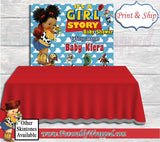 Its a Girl Story Table Backdrop-Toy Story Baby Shower Backdrop-Backdrop-Toy Story Baby Shower-Its a Boy Story Chip Bag-Its a Girl