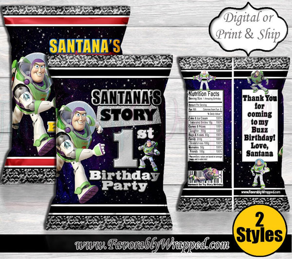 Buzz Lightyear Chip Bag-Toy Story Baby Shower Chip Bag-Toy Story Favor Bag-Toy Story Baby Shower-Toy Story Birthday-Toy Story Party