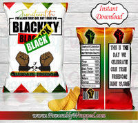 Juneteenth Chip Bag-Juneteenth Treat Bag-Juneteenth Favor Bag-Juneteenth Decorations-Juneteenth Printables-Digital-Instant Download