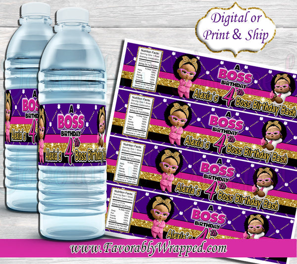 boss baby girl baby shower water bottle label-boss baby girl favors-bo –  Personalize Our Party