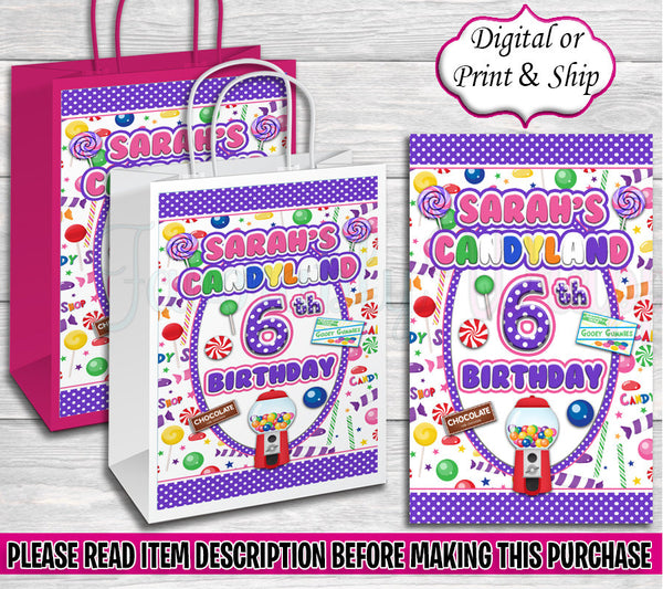 Candyland Gift Bag-Candyland Birthday-Candyland Party-Candyland Party Favors-Candyland Treat Bag-Candyland Favor Bag-Candyland Baby Shower