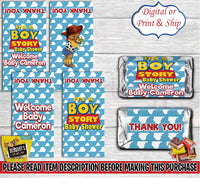 Its a Boy Story Mini Hershey Wrappers-Toy Story Baby Shower Mini Hershey Wrapper-Toy Story Baby Shower-Its a Boy Story Chip  Bag-Its a Boy