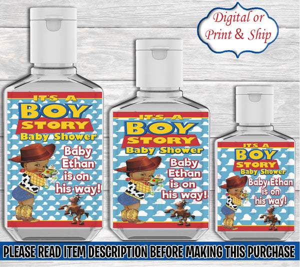 Its a Boy Story Hand Sanitizer Label-Toy Story Baby Shower Hand Sanitizer Labels-Toy Story Baby Shower-Baby Shower-It's a Boy-Its a Girl