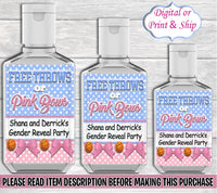 Free Throws or Pink Bow Hand Sanitizer Label-Free Throws or Pink Bows Gender Reveal Party-Free Throws or Pink Bows-2oz Hand Sanitizer Label