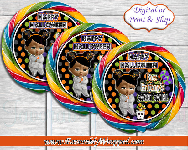 Halloween Swirl Pop Label-Halloween Birthday-Halloween Party-Halloween Lollipop Labels-Halloween Chip Bag-Trick or Treat Lollipop Label