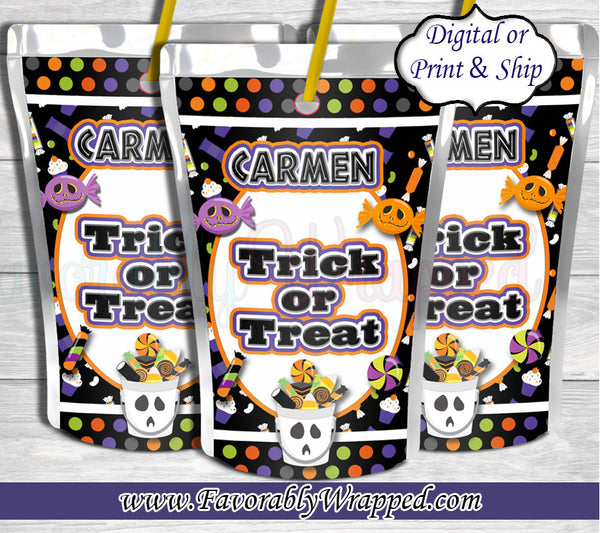 Halloween Capri Sun Label-Halloween Birthday-Halloween Party-Halloween Party Favors-Halloween Chip Bag-Trick or Treat Juice Label