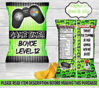Gamer Chip Bag-Gamer Birthday-Gamer Party-Gamer Party Favors-Gamer Treat Bag-Gamer Favor Bag