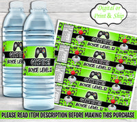 Gamer Water Label-Gamer Birthday-Gamer Party-Gamer Party Favors-Gamer Chip Bag-Xbox Water Label-Xbox Chip Bag