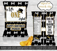 Mr. Onederful Chip Bag-Mr Onederful-First Birthday Chip Bag-Mr Onederful Birthday Party-Mr Onederful Treat Bag-Mr Onederful Favor Bag