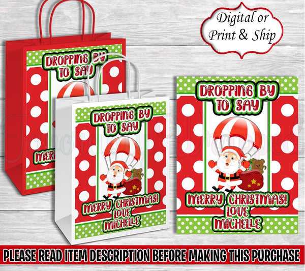 Santa Claus Gift Bag-Christmas Gift Bag Labels-Christmas Treat Bag-Christmas Favor Bag-Merry Christmas Gift Bag-Christmas Candy Bag