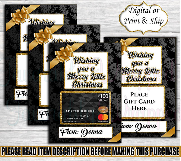 Black and Gold Christmas Gift Card Holder-Christmas Gift Card Holder-Christmas Gift Bag-Merry Christmas Gift Bag-Gift Card Holder
