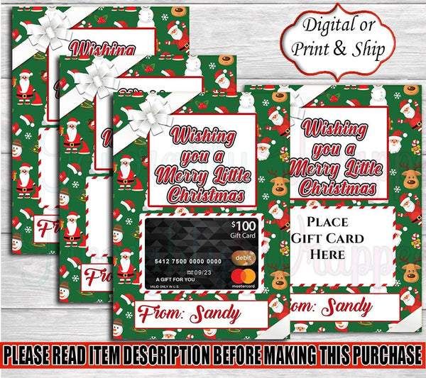 Santa Claus Gift Card Holder-Christmas Gift Card Holder-Christmas Gift Bag-Merry Christmas Gift Bag-Gift Card Holder-Happy Holiday Gift Card