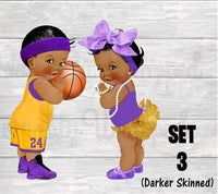 Free Throws or Purple Bows Water Label-Free Throws or Purple Bows Gender Reveal Party-Free Throws or Pink Bows Chip Bag