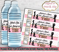 Engagement Party Water Labels-Engagement Party-Engaged-Bridal Shower Favors -Bachelorette Party Favors-Bridal Shower-Engagement Chip Bag