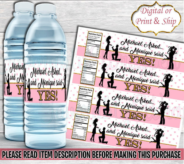 Engagement Party Water Labels-Engagement Party-Engaged-Bridal Shower F – Favorably Wrapped engagement-party-water-labels-engagement-party-engaged-bridal-shower-f-favorably-wrapped