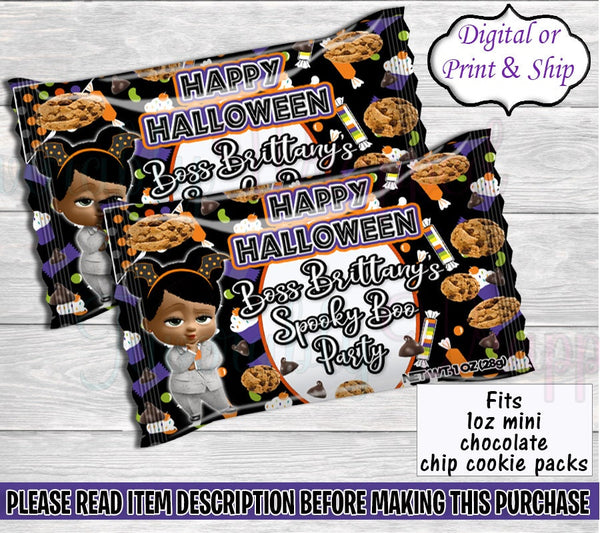 Halloween Mini Chip Ahoy Cookie Wrapper-Boss Baby Cookie Label-Boss Birthday-Halloween Chip Bag-Mini Cookie Label-Chocolate Chip Wrapper