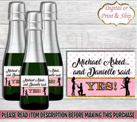 Engagement Mini Champagne Labels-Engagement Labels-Engagement Mini Wine Champagne Labels-Mini Champagne Labels-Mini Wine Labels