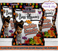 Halloween Fruit Snacks-Halloween Chip Bag-Halloween Party-Trick or Treat Fruit Snacks-Trick or Treat Chip Bag-Fruit Snack Label-Halloween