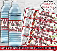 Ladybug Water Labels-Ladybug Birthday Water Bottle Label-Lady Bug Baby Shower-Water Labels-Ladybug Birthday-Ladybug 1st Birthday