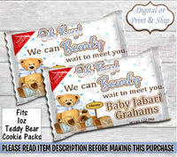 We Can Bearly Wait Teddy Bear Cookies-We Can Bearly Wait Baby Shower-We Can Bearly Wait Chip Bag-Bear Chip Bag-We Can Bearly Wait